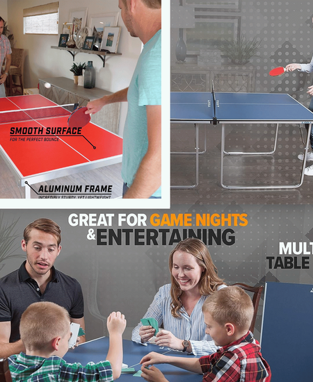 Enjoy family fun with a mini ping pong table